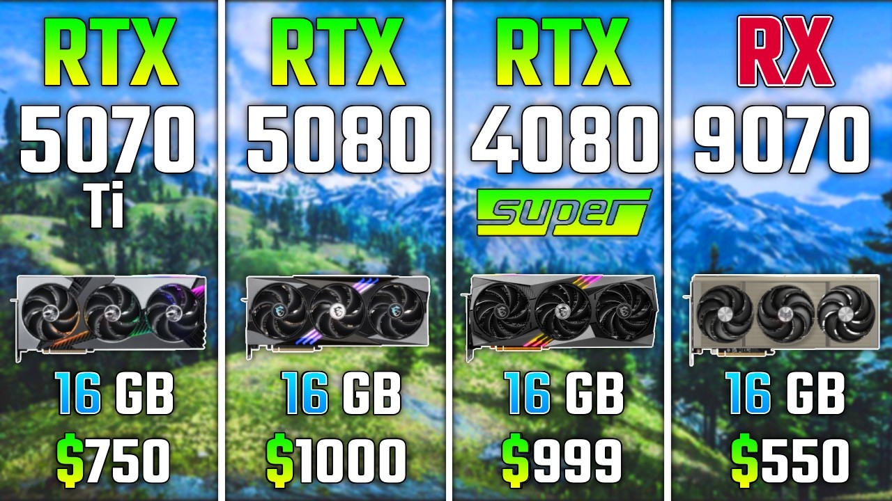 RTX 5070 Ti vs RTX 5080 vs RTX 4080 SUPER vs RX 9070