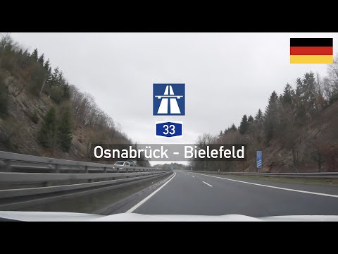 Driving in Germany: Autobahn A33 from Osnabrück to Bielefeld
