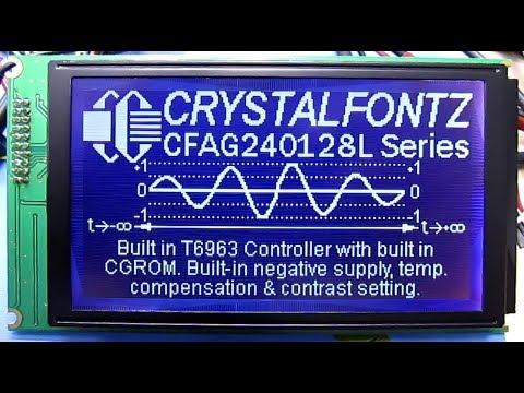 Demonstration of the CFAG240128L Series of graphical LCDs.