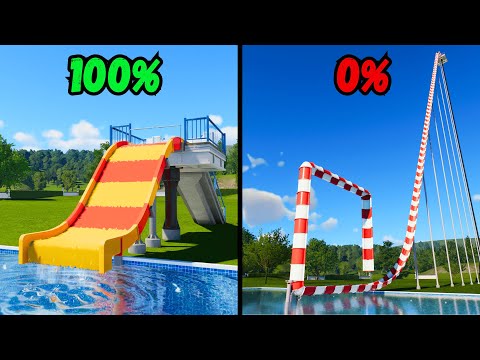 100% vs 0% Survival Chance Water Slides #3 – Planet Coaster 2