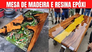 COMO FAZER uma MESA de RESINA EPÓXI TENHA o SEU PRÓPRIO NEGÓCIO - MESA DE MADEIRA E RESINA EPÓXI