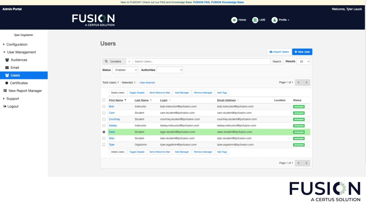 FUSION Orientation for Administrators
