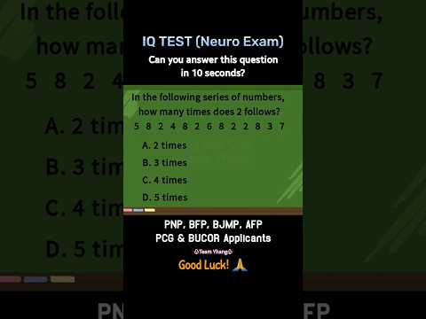 IQ TEST | NEURO EXAM | BJMP, AFP, PNP, BFP, PCG AND BUCOR APPLICANTS | MARINE CORPS