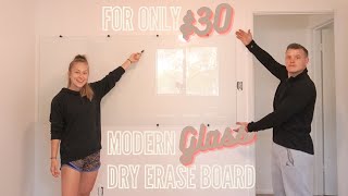 DIY glass dry erase board for ONLY $30!!