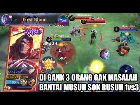 TOP GLOBAL MOSKOV DI RUSUHIN 3 ORANG AUTO BANTAI - MOBILE LEGENDS