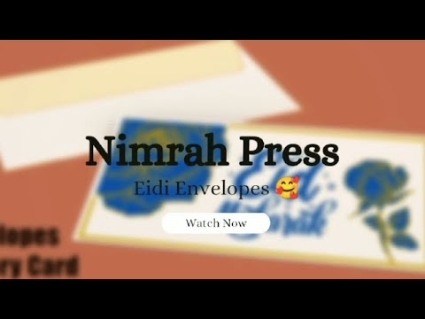 Eid Mubarak (Eidi Envelopes Ivory Card) #NimrahPress #myyoutubechannel #eidwithedhi #happyeidmubarak