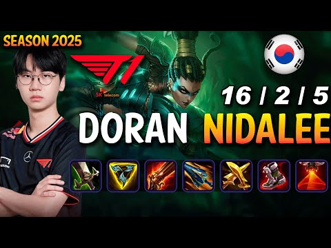 T1 Doran NIDALEE VS VLADIMIR Top - PAtch 25.11 KR Ranked | lolrec
