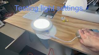 Testing the light and showing installation