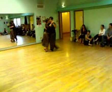  Carlos Espinoza  and  Mamié Sancy  are  dancing  to  the  milonga  "  Milonga Criolla  "