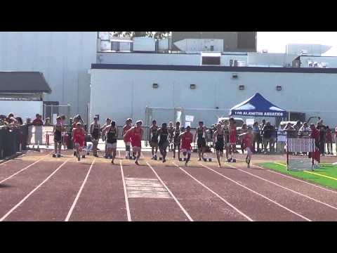 OpenB-1 100m vs Edison 4-9-14 - Los Alamitos Boys