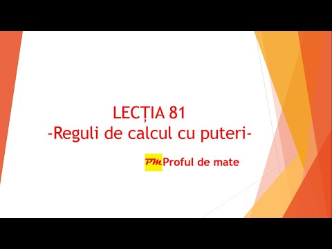 LECTIA 81: Reguli de calcul cu puteri #profuldemate #REZOLVteme #matematica #scoala