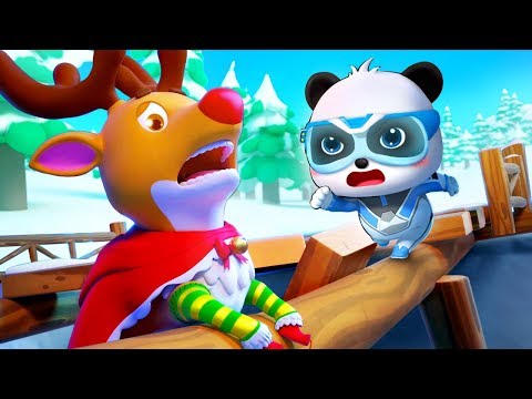 Reindeer Rudolph is in Danger | Super Panda Rescue Team 10 | Christmas Movie | Kids Cartoon |BabyBus