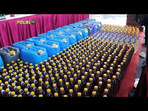 POLRESTA MAGELANG AMANKAN RIBUAN LITER MIRAS