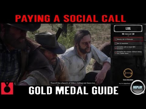 Red dead Redemption 2 Paying A Social Call Gold Medal - Gold Rush Trophy / Achievement (REPLAY)