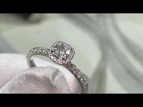 GIA CERTIFIED 0.50ct, Cushion Cut Diamond, VS1,F. Choice of 18k White/Yellow/Rose Gold!! Now on sale