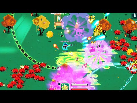 DIEBRARY Gameplay: Similar to Vampire Survivors with LOTS of Upgrade Branches and ASYNC MULTIPLAYER!