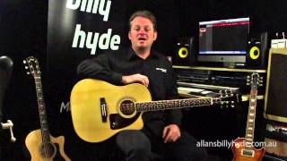 Video thumbnail for Epiphone® AJ-220SCE Solid Top Cutaway Acoustic/Electric Guitar (Natural) Overview by Allans Billy Hyde
