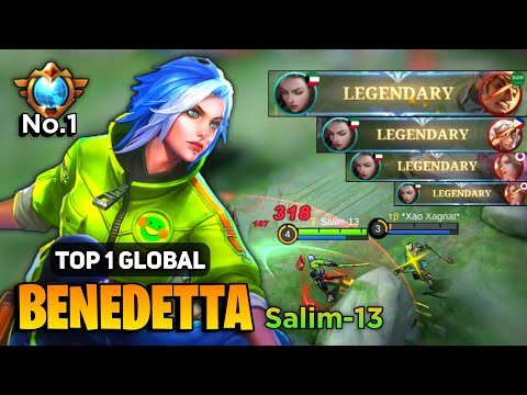 Benedetta Legendary Gameplay [ Top 1 Global Benedetta Best Build ] Salim - 13 - Mobile Legends