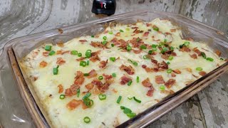 Super Simple Chicken Alfredo Pierogi Casserole