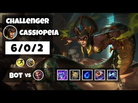 Cassiopeia Bot Lane 11.17 Challenger Gameplay Replay S11 (6/0/2) - KOREAN