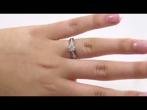 Round Cut Side Stone Engagement Ring SD084