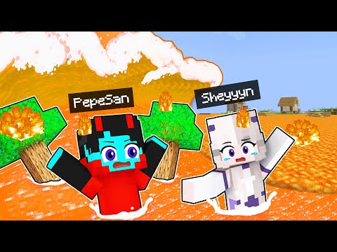 We Survived LAVA TSUNAMI in Minecraft!!