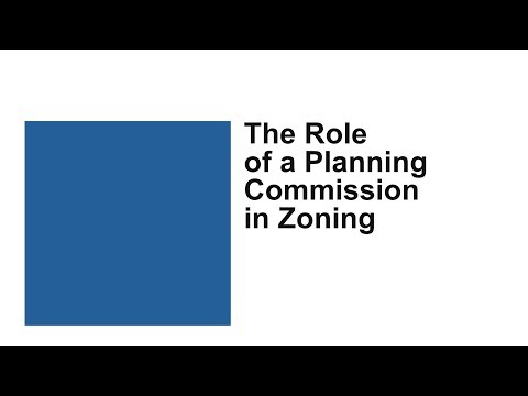 The Role of a Planning Commission in Zoning