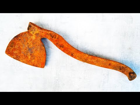 Old Rusty Butcher's Cleaver Restoration