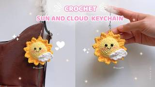 🌤️ How to crochet a sun and cloud keychain 🌤️  No Sew | Beginner Friendly #movadiy