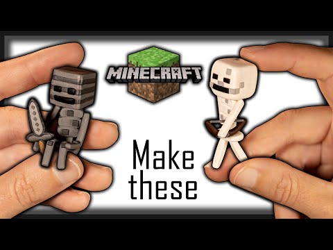 Nikita Maree - Minecraft Skeleton Sculpting Tutorial ★DIY Minecraft Sculptures★ Polymer Clay Minecraft★Making Tiny