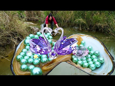 😱😱Giant clams in the wilderness, with countless desirable pearls and gemstones, are so beautiful