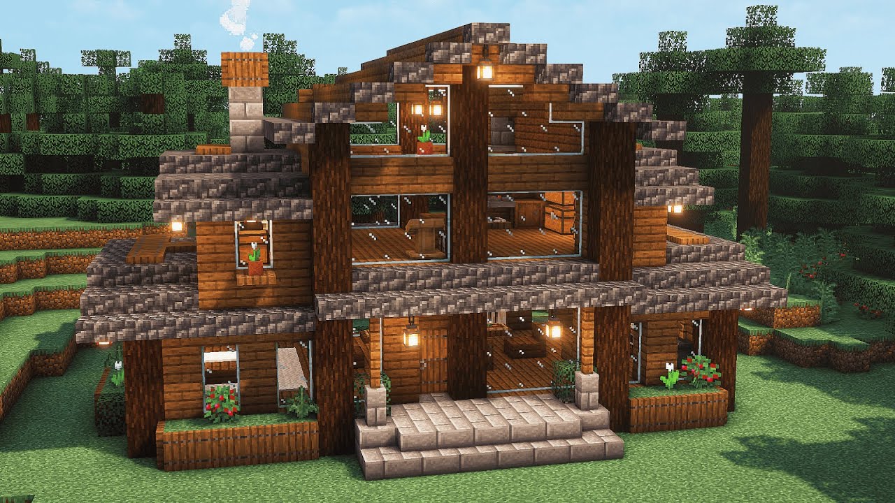 Minecraft: How To Build a Spruce Mansion | Tutorial