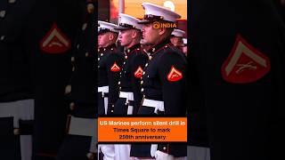 US Marines perform silent drill in Times Square to mark 250th anniversary