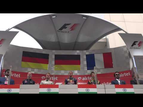 The Podium & Trophy Presentations - 2013 Indian GP
