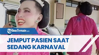 Viral! Seroang Sopir Ambulans Jemput Pasien saat Sedang Mengkuti Karnaval yang Masih Pakai Kostum