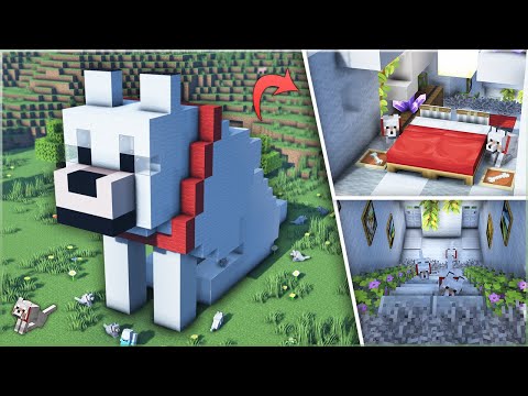 만두민 ManDooMiN - ⛏️ Minecraft Tutorial :: 🐺 Cute Sitting Wolf Statue House - [마인크래프트 앉아있는 귀여운 늑대 모양 집짓기 건축강좌]