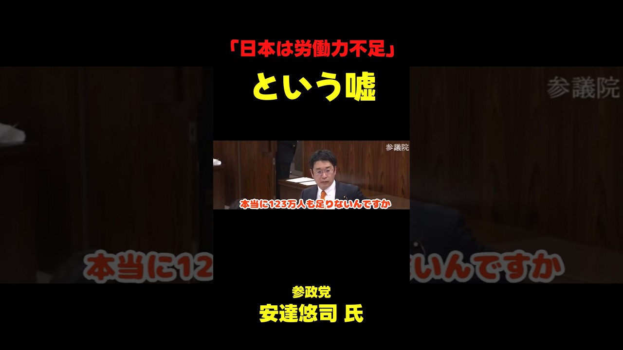 日本は労働力不足という嘘 #政治ニュース #政治 #国会