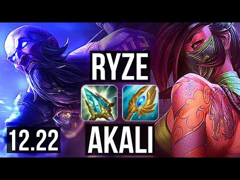RYZE vs AKALI (MID) | 6/0/4, Dominating | KR Challenger | 12.22