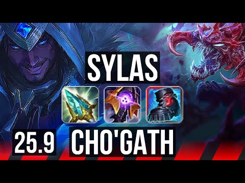 SYLAS vs CHO'GATH (TOP) | 10/3/8, Godlike | NA Challenger | 25.9