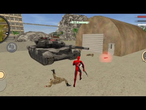 Flying Rope Spider Hero in Vegas Crime Simulator - Spiderman Steal Army Tank | Android GamePlay
