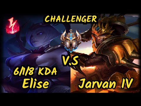 MSF Maxlore (ELISE) vs JARVAN IV - 6/1/8 KDA JUNGLE CHALLENGER GAMEPLAY - EUW