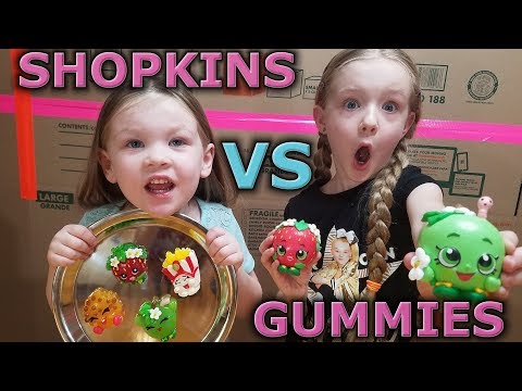REAL FOOD VS SHOPKINS | Shopkin Gummies | Sis vs Sis Shopkins Challenge!!