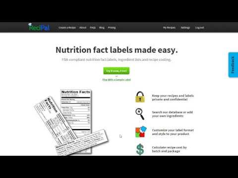 Introduction to Nutrition Labeling with ReciPal.com.