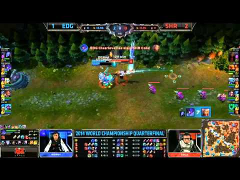 EDG Toplane repeat Gank - SHR vs EDG Game 4 (S4 Worlds)