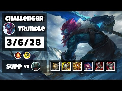 Trundle Support 11.18 Challenger Gameplay Replay - S11 (3/6/28) - EU