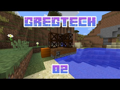 Прохождение сборки GregTech Community Pack | Ep 2 [Примитивная водяная помпа и гора ресурсов]
