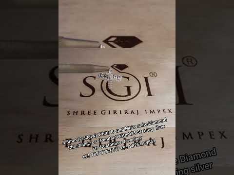 3.8mm 2.30ctw Round White Moissanite Diamond Christian Cross Pendant With 925 Sterling Silver