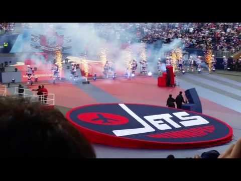 Winnipeg Jets vs Edmonton Oilers Player Intros onto the ice