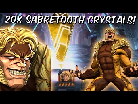 20x 5 Star Sabretooth Grandmaster Featured Crystal Opening! - Marvel Contest Of Champions