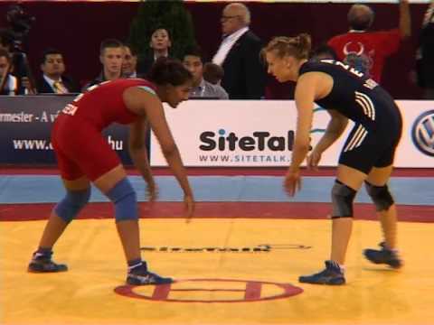 SWWC2013 / Geeta (IND) - Yuliya RATKEVICH - FW 59 kg, 1/16 final match